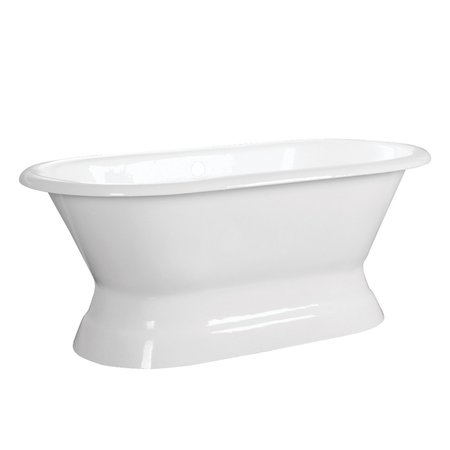 AQUA EDEN Pedestal Bathtubs, 66 L, 30.5 W, White, Cast Iron VCTND663024